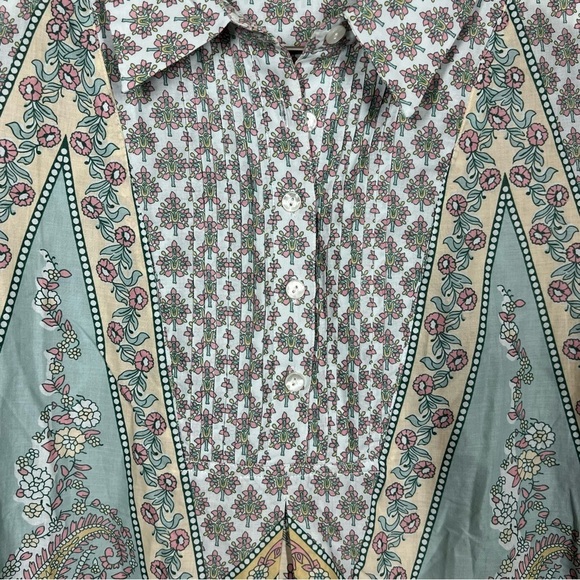 Soft Surroundings Paisley Floral Cotton Voile Tabitha Tunic Top Size Medium Boho - Picture 4 of 10